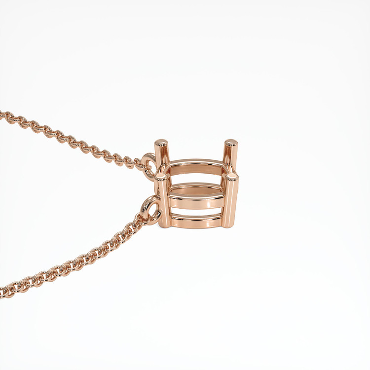 14K Rose Gold Solitaire Necklace Setting