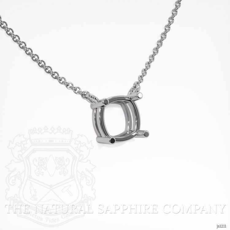 10K White Gold Solitaire Necklace Setting