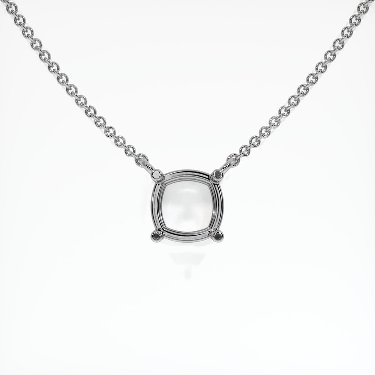 14K White Gold Solitaire Necklace Setting