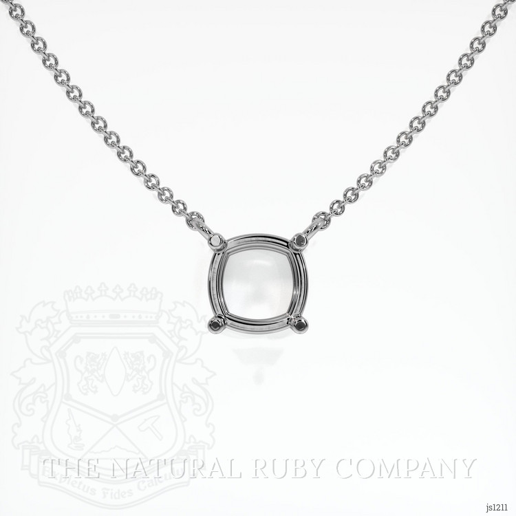 14K White Gold Solitaire Necklace Setting