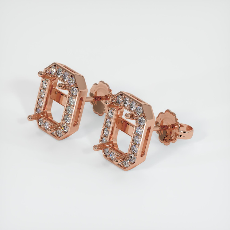 14K Rose Gold Studs Earring Setting