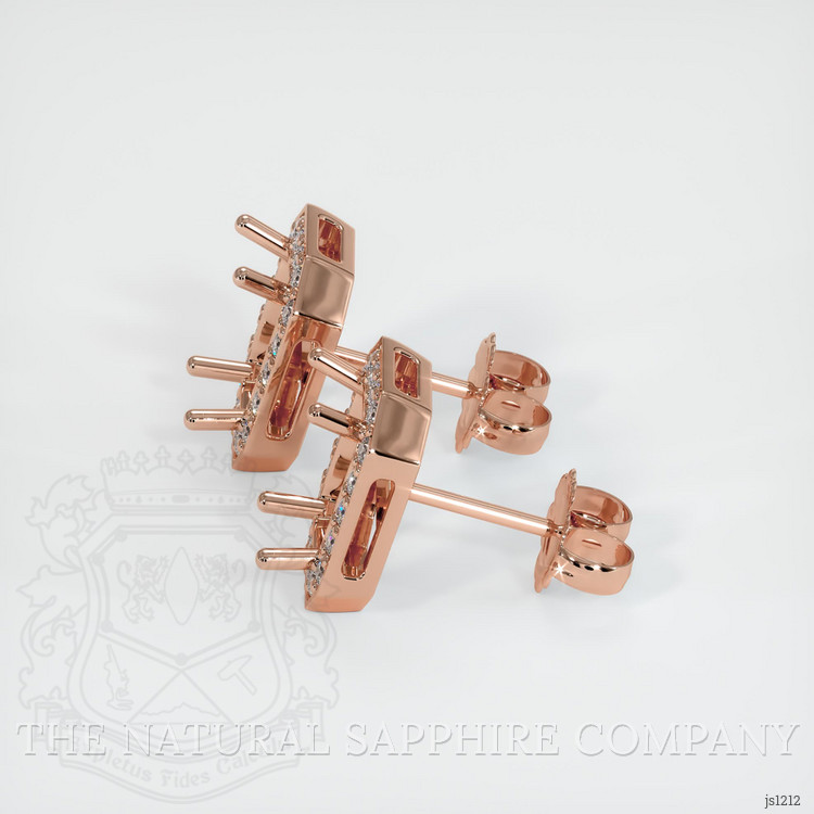 14K Rose Gold Studs Earring Setting