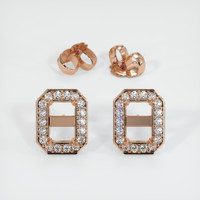 14K Rose Gold Studs Earring Setting Image
