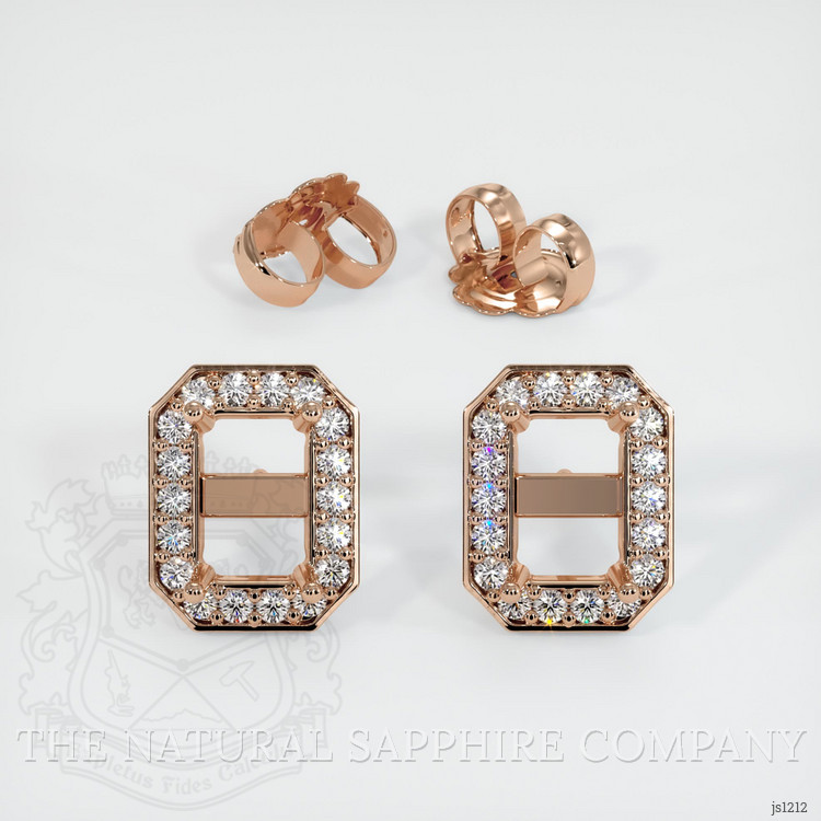 14K Rose Gold Studs Earring Setting