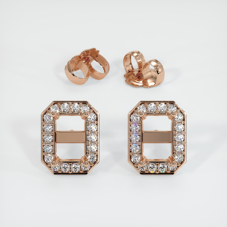 14K Rose Gold Studs Earring Setting