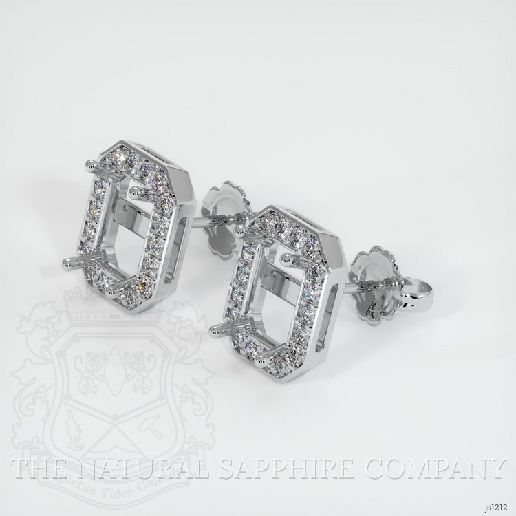 14K White Gold Studs Earring Setting