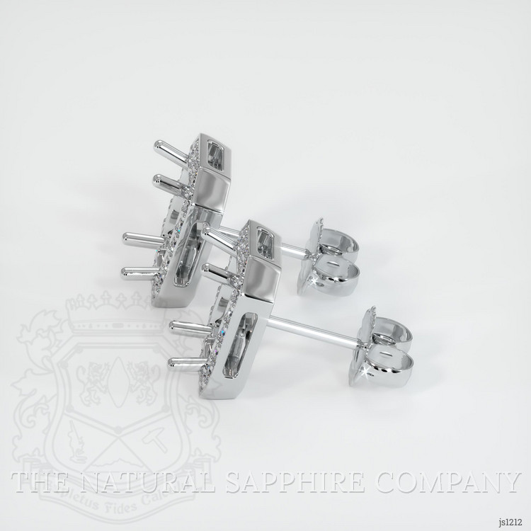 14K White Gold Studs Earring Setting