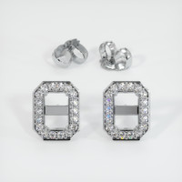 14K White Gold Studs Earring Setting Image