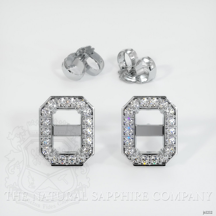 14K White Gold Studs Earring Setting
