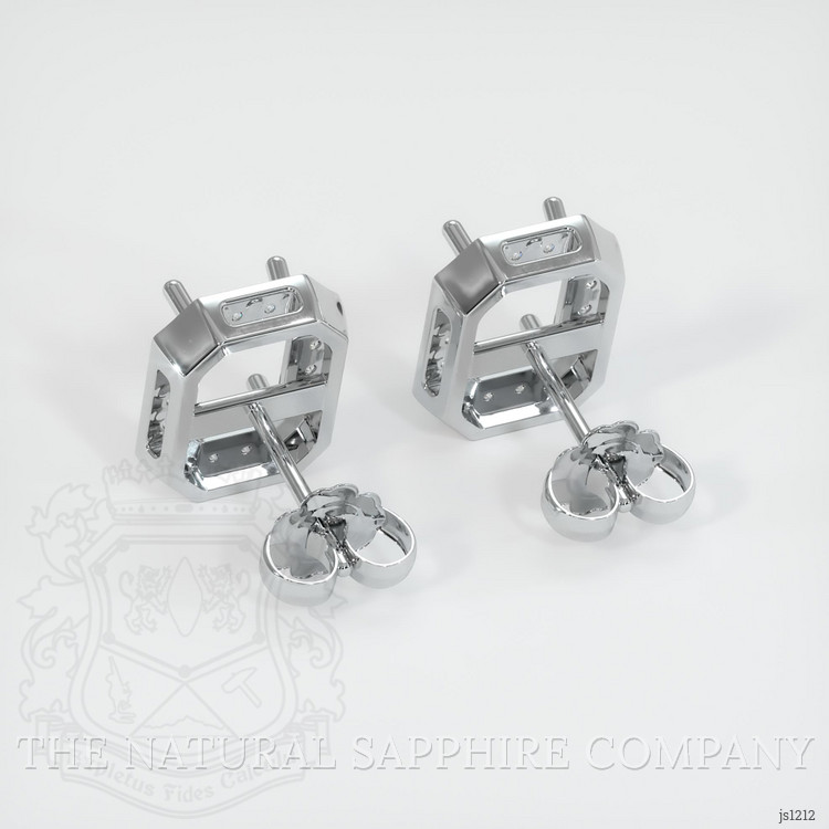 14K White Gold Studs Earring Setting