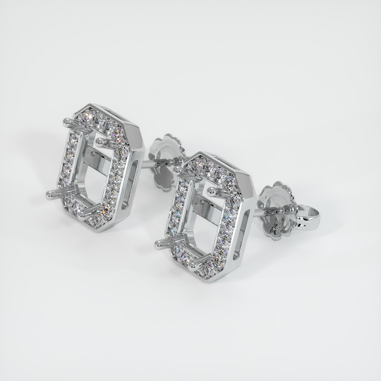 18K White Gold Studs Earring Setting