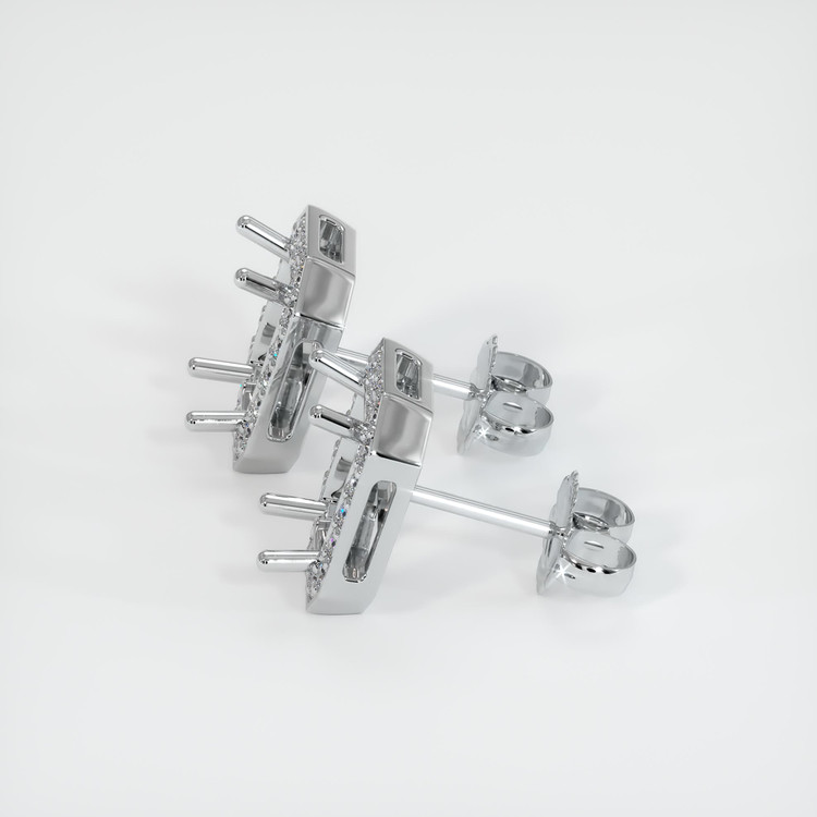 18K White Gold Studs Earring Setting