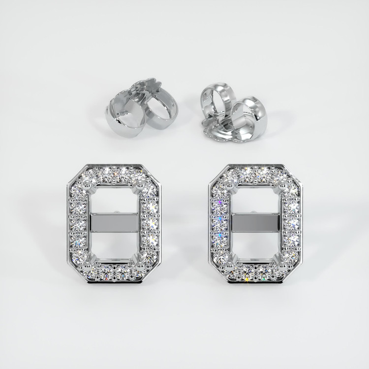 18K White Gold Studs Earring Setting