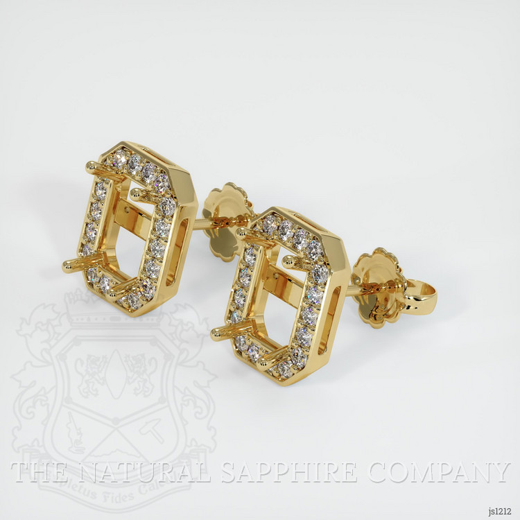 14K Yellow Gold Studs Earring Setting