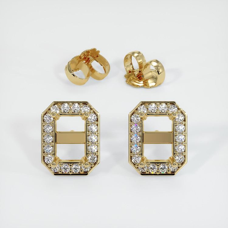 14K Yellow Gold Studs Earring Setting