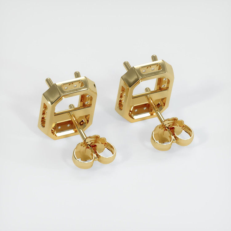 14K Yellow Gold Studs Earring Setting