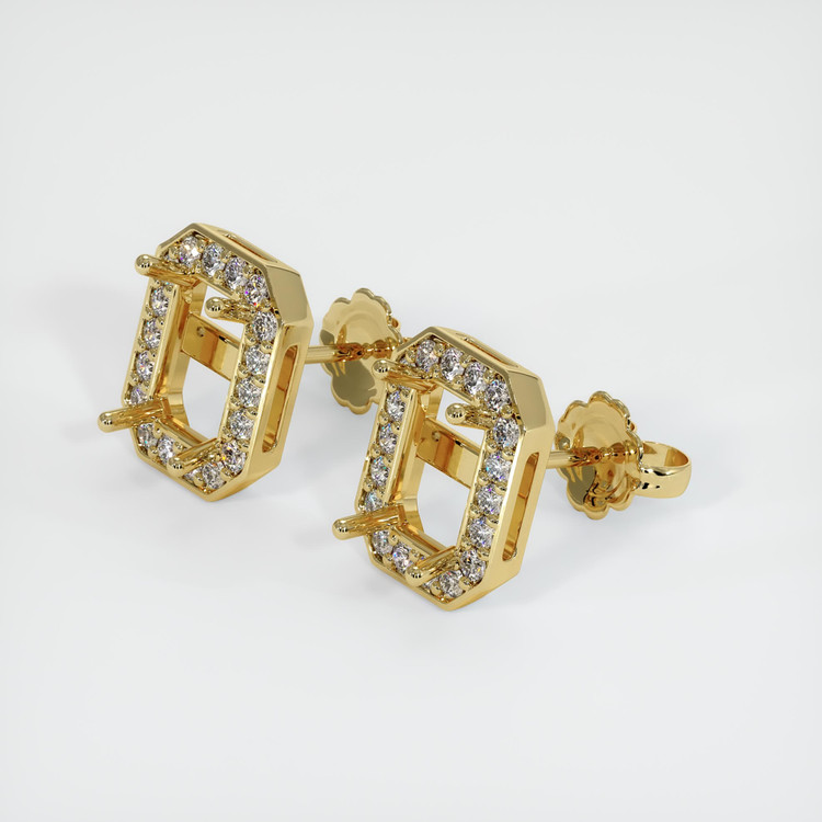 18K Yellow Gold Studs Earring Setting