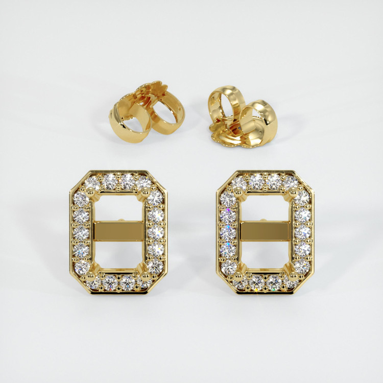 18K Yellow Gold Studs Earring Setting