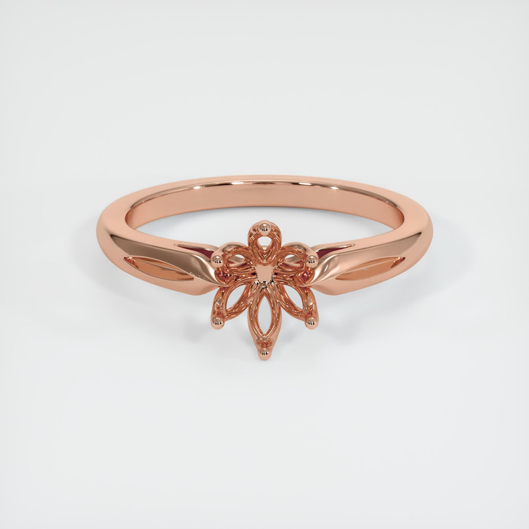 14K Rose Gold Floral Ring Setting