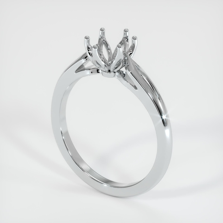 14K White Gold Floral Ring Setting