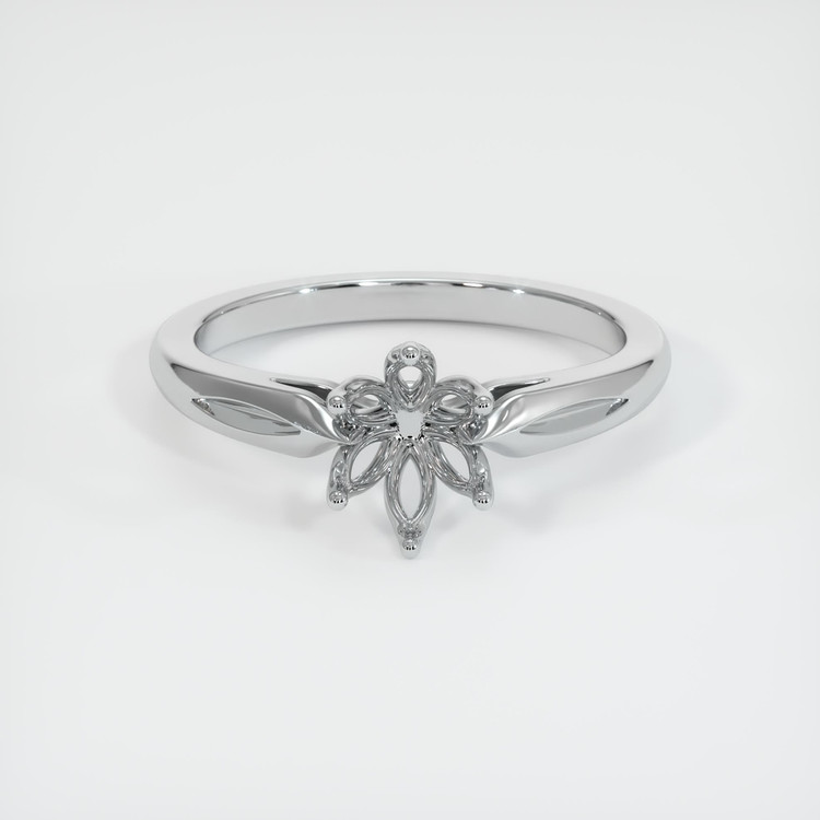 14K White Gold Floral Ring Setting
