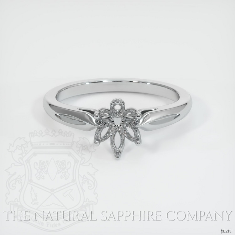 14K White Gold Floral Ring Setting