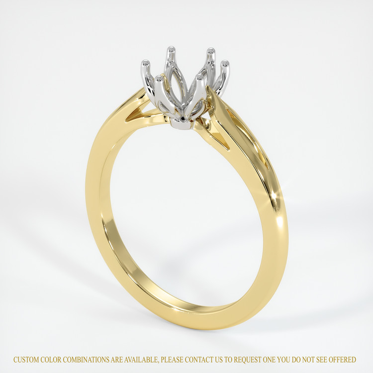 14K White & Yellow Floral Ring Setting