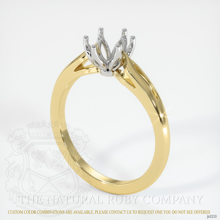 14K White & Yellow Floral Ring Setting