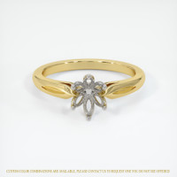 14K White & Yellow Floral Ring Setting Image