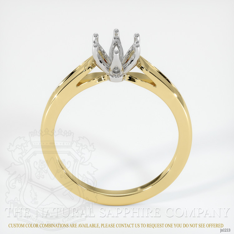 14K White & Yellow Floral Ring Setting