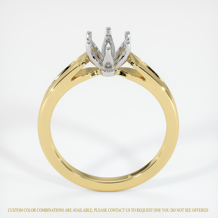 14K White & Yellow Floral Ring Setting