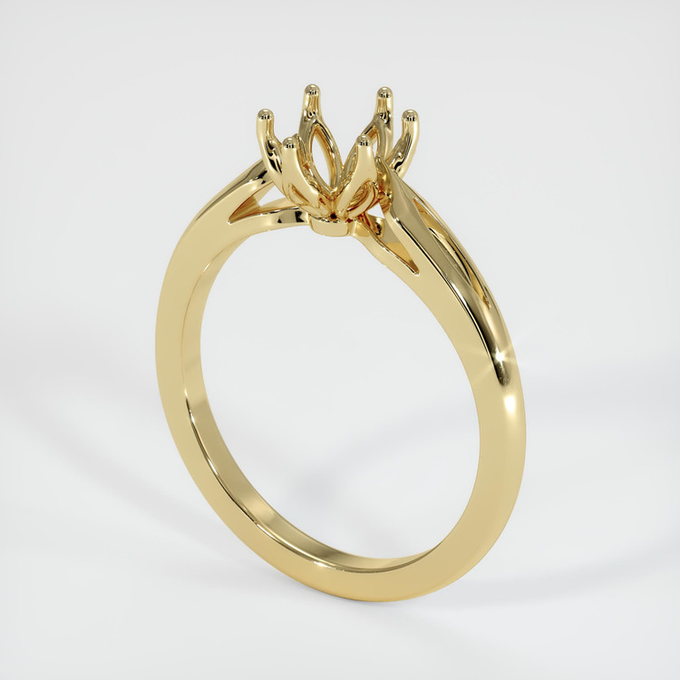 14K Yellow Gold Floral Ring Setting