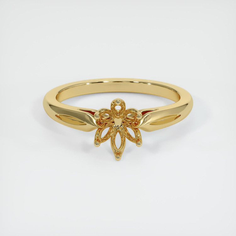14K Yellow Gold Floral Ring Setting