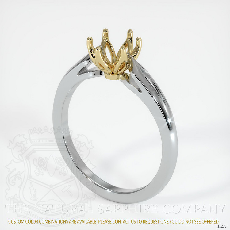 14K Yellow & White Floral Ring Setting