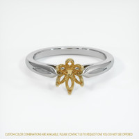 14K Yellow & White Floral Ring Setting Image
