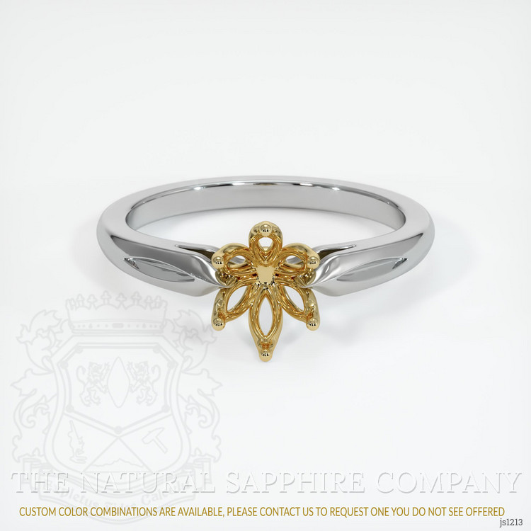 14K Yellow & White Floral Ring Setting
