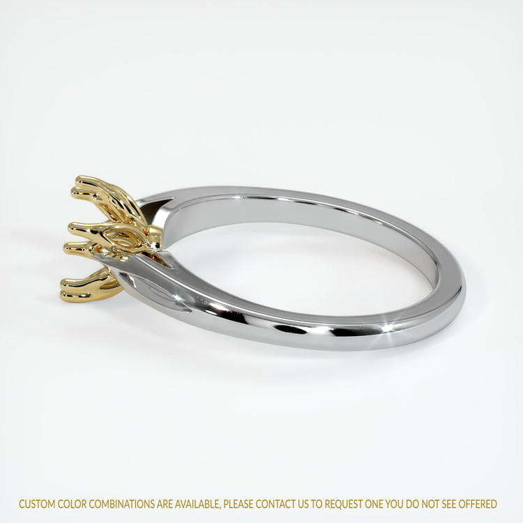 14K Yellow & White Floral Ring Setting