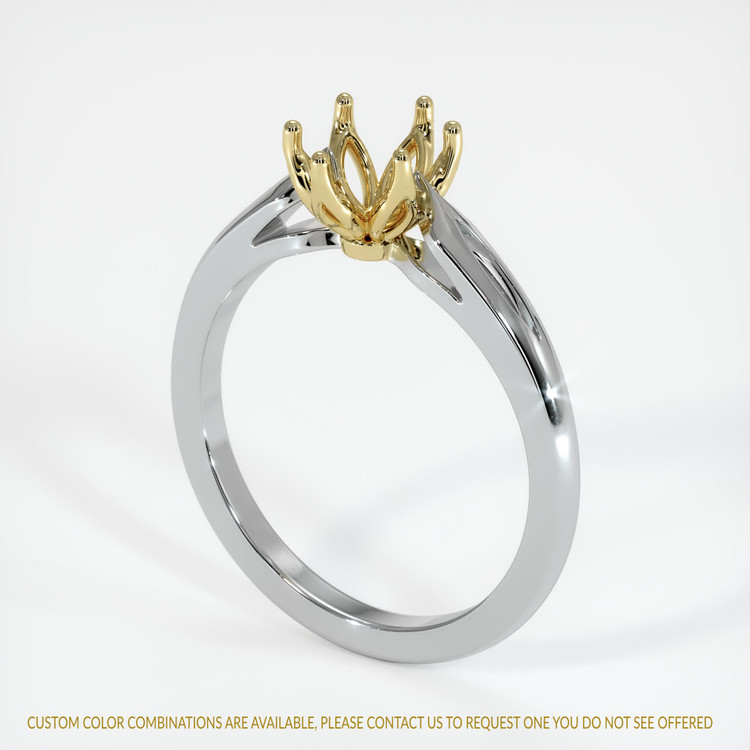 18K Yellow & White Floral Ring Setting