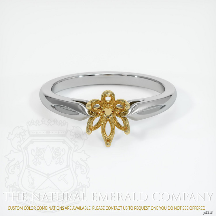 18K Yellow & White Floral Ring Setting