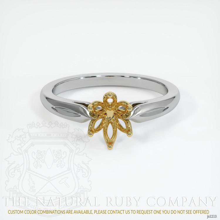 18K Yellow & White Floral Ring Setting