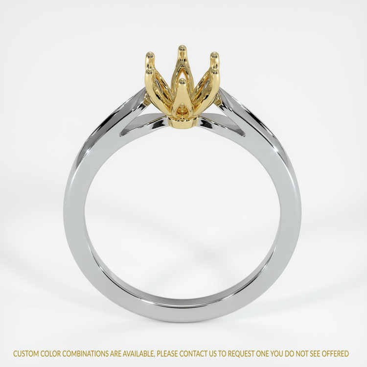 18K Yellow & White Floral Ring Setting