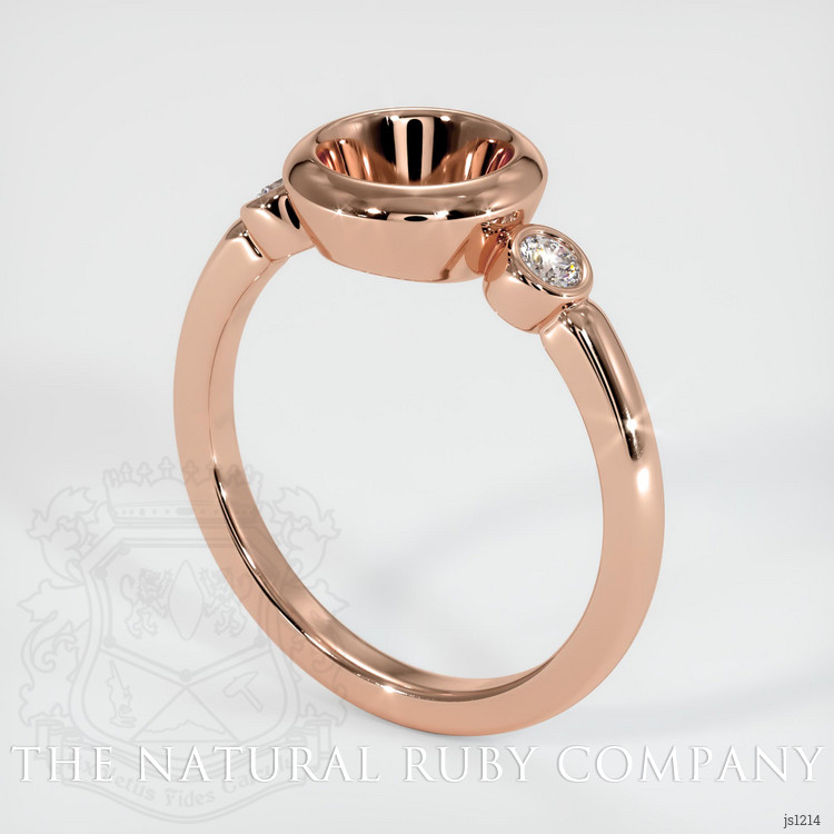 14K Rose Gold Three Stone Ring Setting