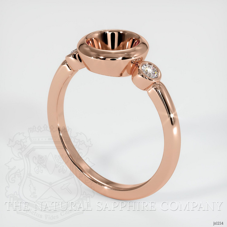 14K Rose Gold Three Stone Ring Setting