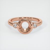 14K Rose Gold Three Stone Ring Setting Image