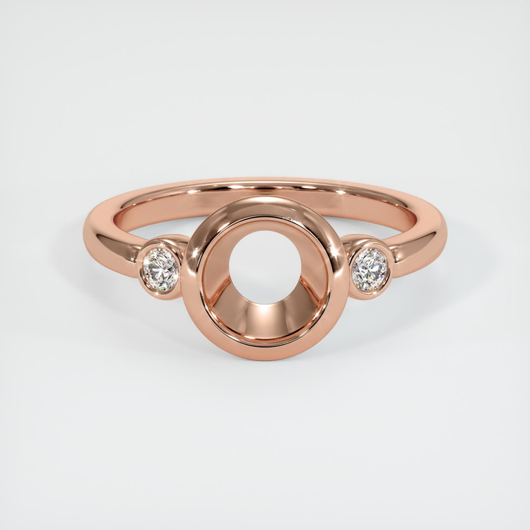 14K Rose Gold Three Stone Ring Setting