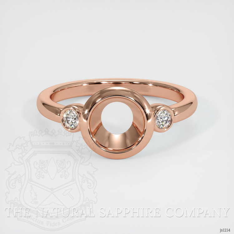 14K Rose Gold Three Stone Ring Setting
