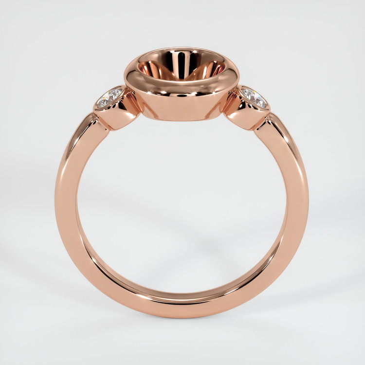 14K Rose Gold Three Stone Ring Setting