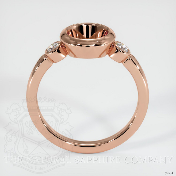 14K Rose Gold Three Stone Ring Setting