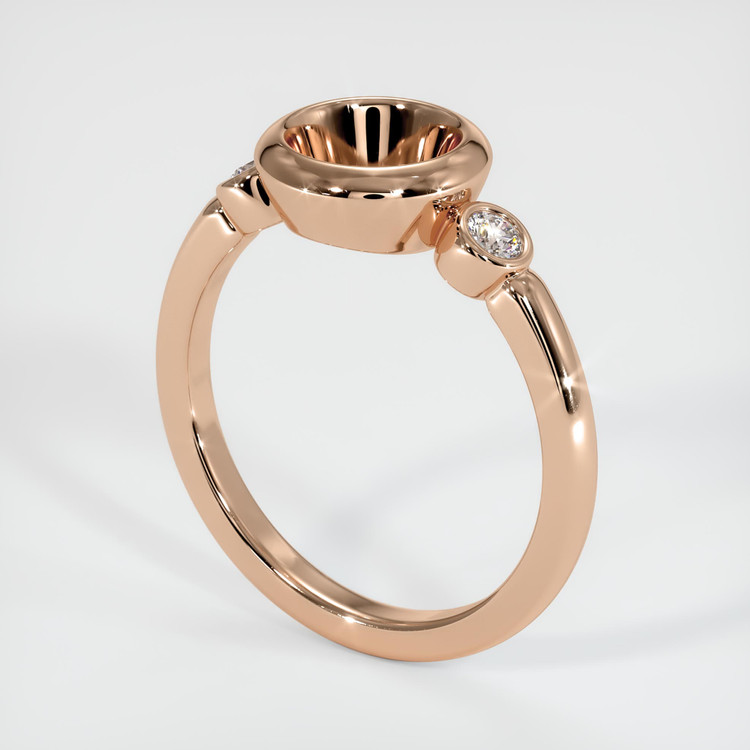 18K Rose Gold Three Stone Ring Setting
