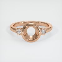 18K Rose Gold Three Stone Ring Setting Image